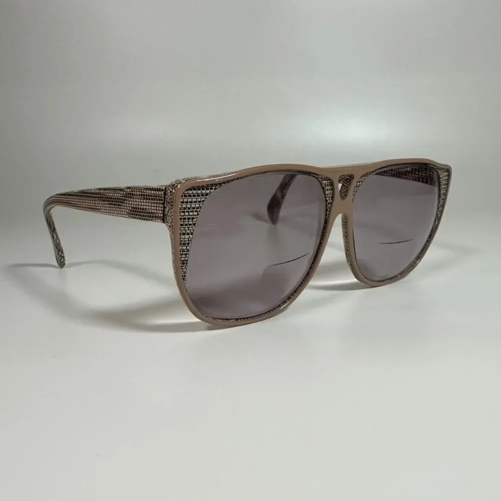 Vintage Tura 83011 TAN France Snakeskin Pattern Rx Sunglasses Frames